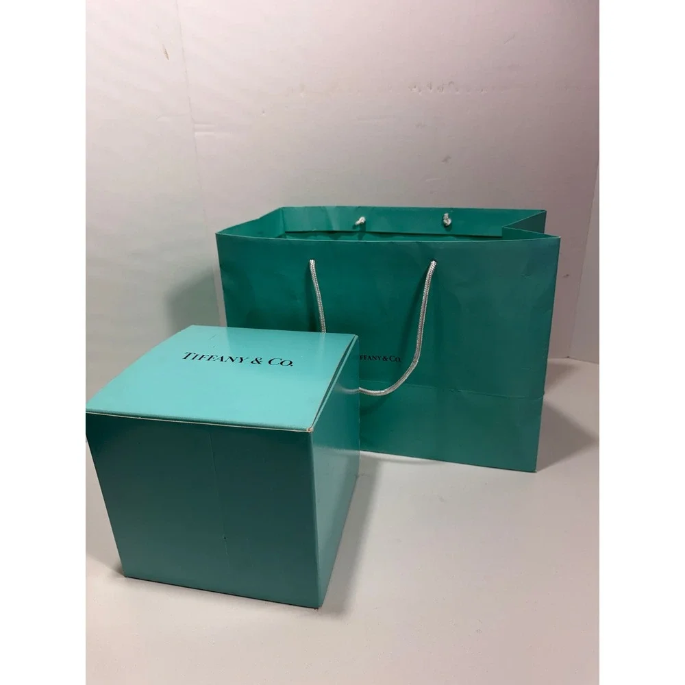 Tiffany & Co Blue Gift Box‎ and Shopping Bag Set Large Square Cube Packaging